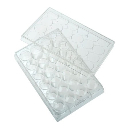 Celltreat CELLTREAT  24 Well Tissue Culture Plate with Lid, Individual, Sterile 229123